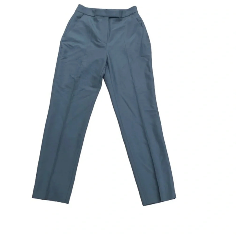 Zara Stretch High Rise Straight Leg Trouser Pants Gray Small